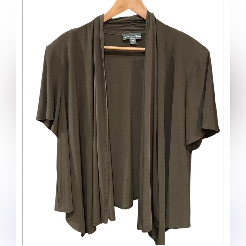 R & M Richard’s Women Brown Open Front Flowy Cardigan size 22